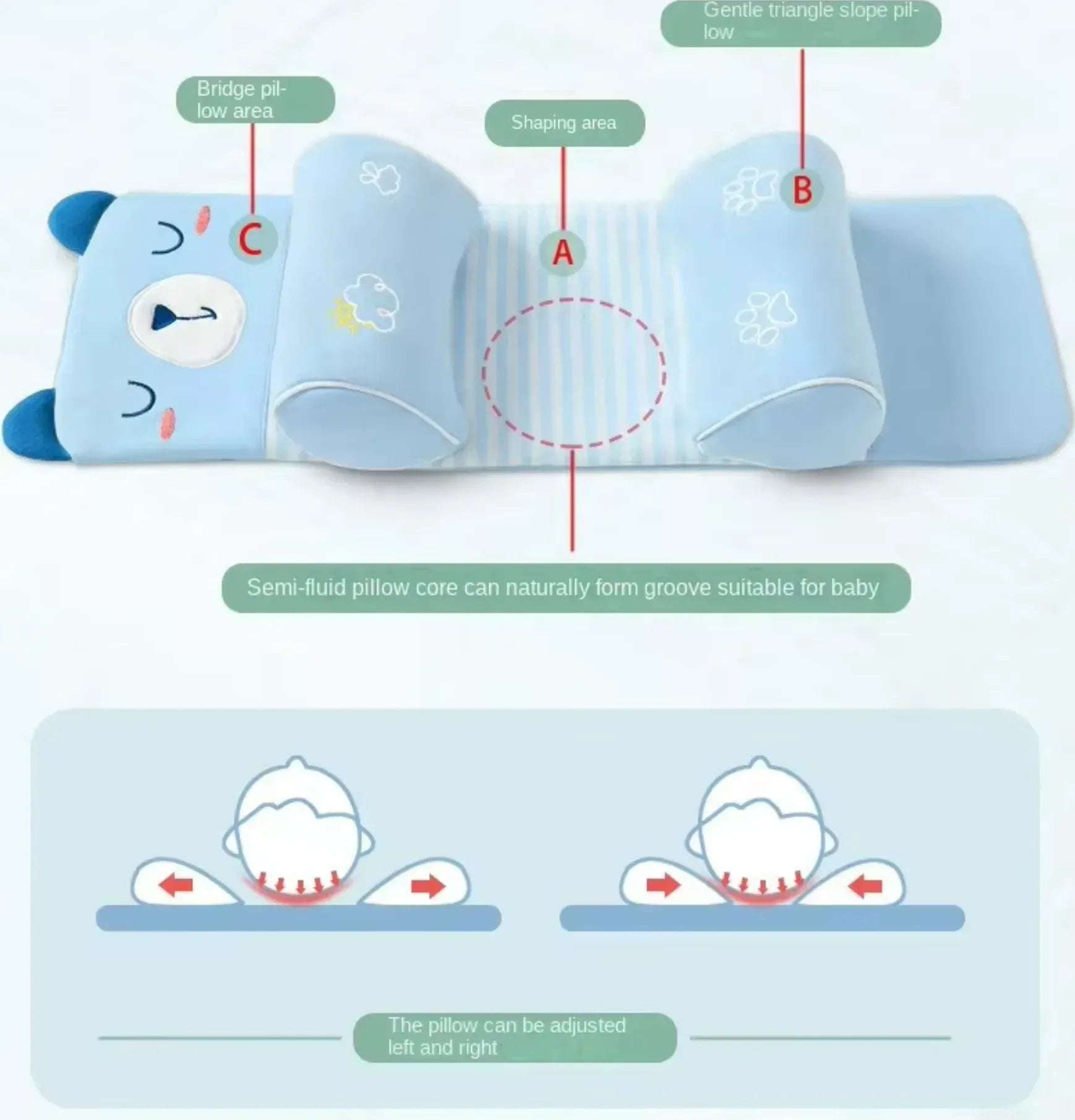 Adjustable Baby Sleeping Support Pillow 🍼💤 | Soft & Safe Sleep Positioner for Newborns 👶