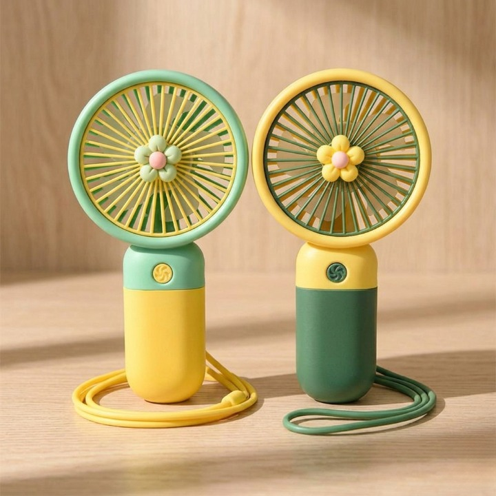 Mini Portable Handheld Fan – USB Rechargeable Cute Fruit Cartoon Cooling Fan (Random Color)