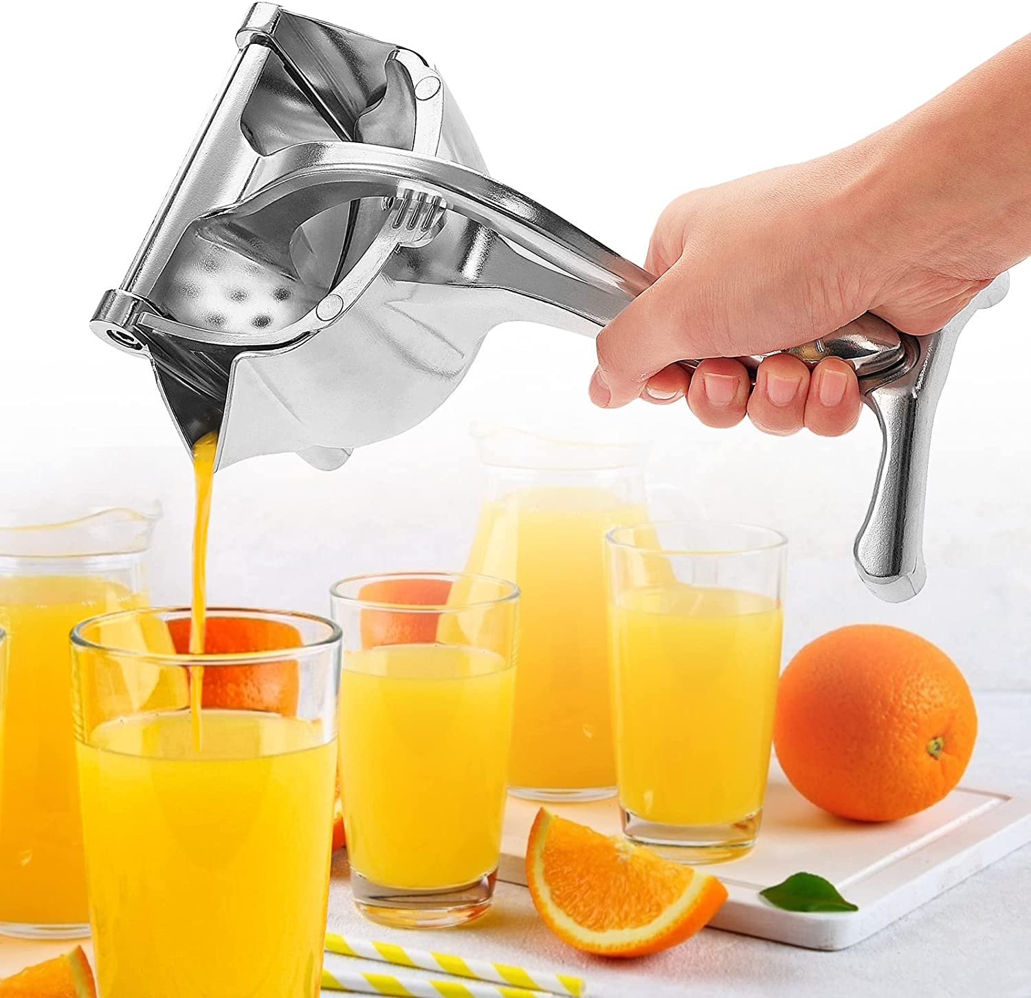 Stainless Steel Lemon & Orange Handheld Juicer – Fresh Juice in Seconds