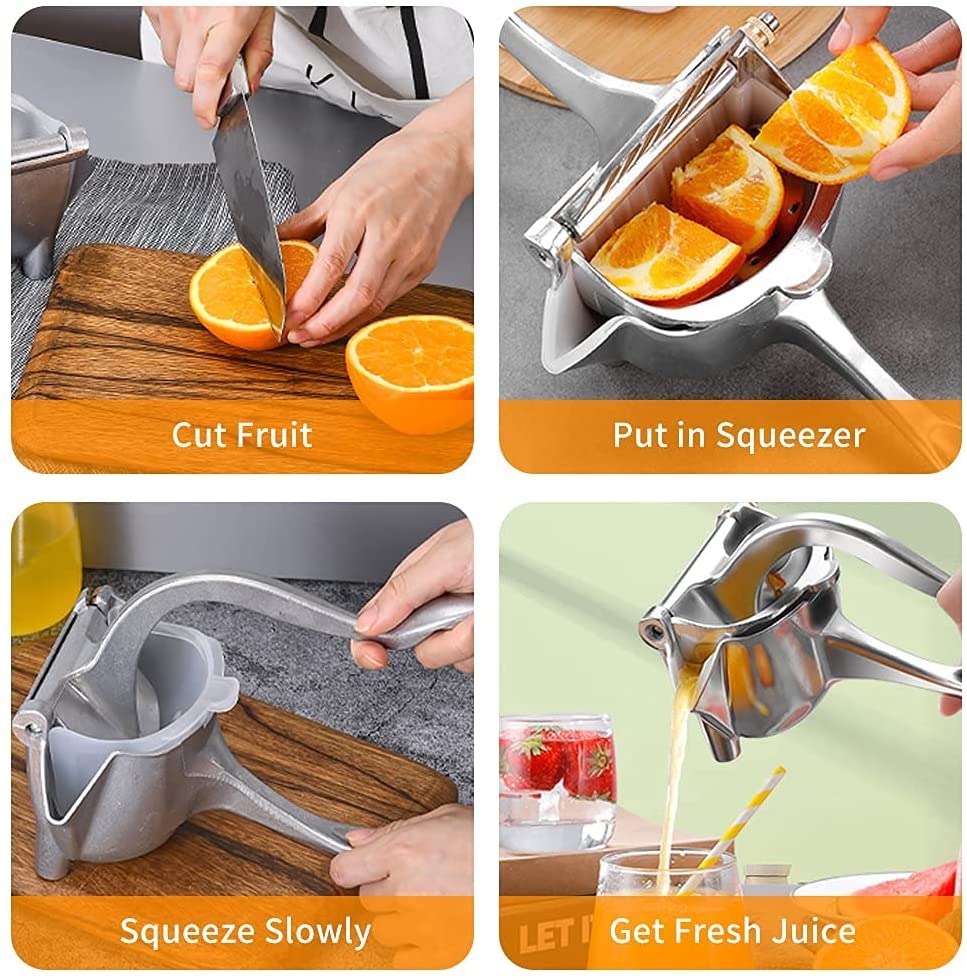Stainless Steel Lemon & Orange Handheld Juicer – Fresh Juice in Seconds
