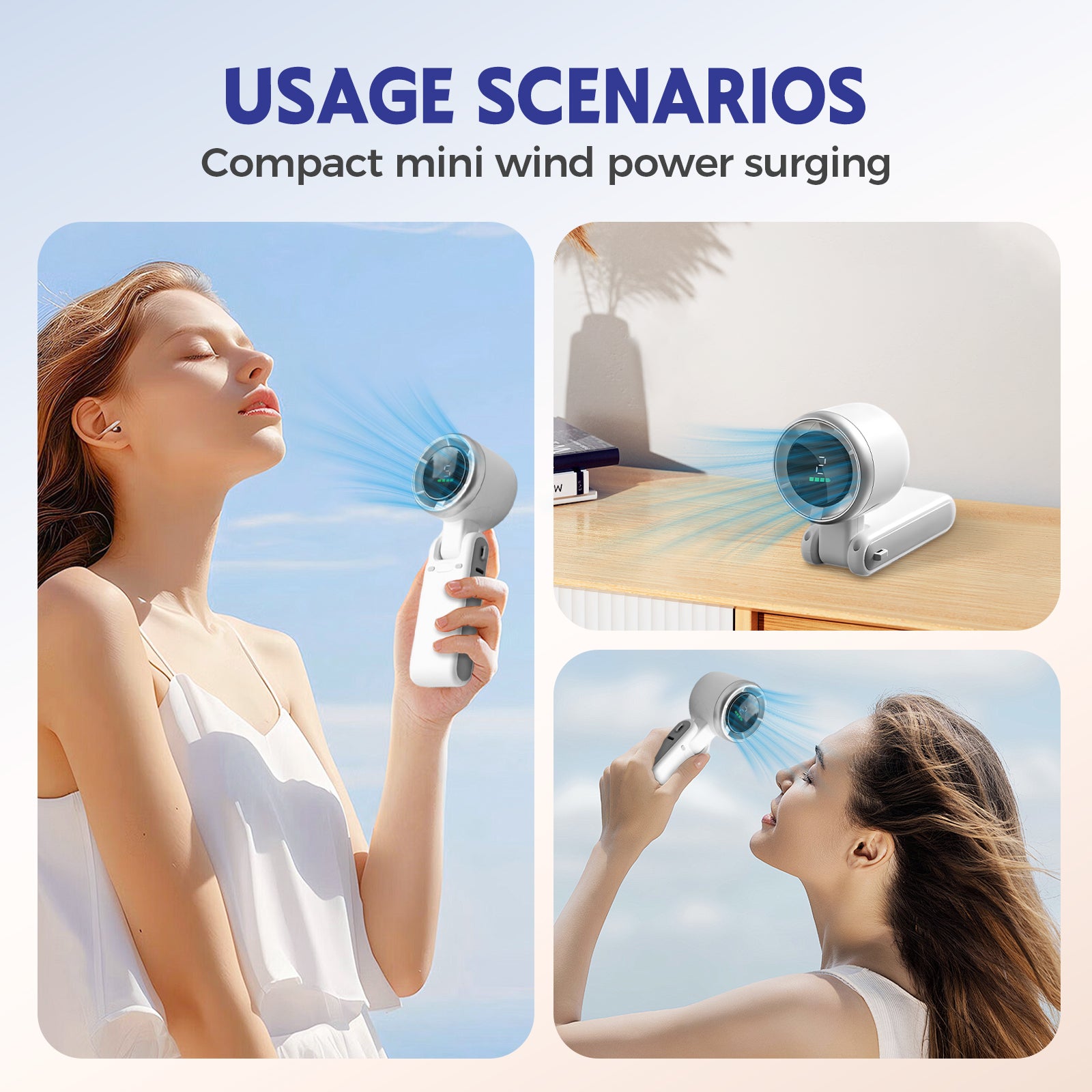 This portable folding turbo fan delivers powerful cooling with 5 speed control in a compact rechargeable design.