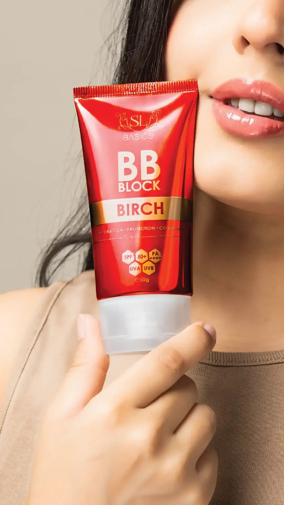 SL Basics BB Block SPF 50+ Tinted Sunscreen – Hydrating Sun Protection & Natural Coverage