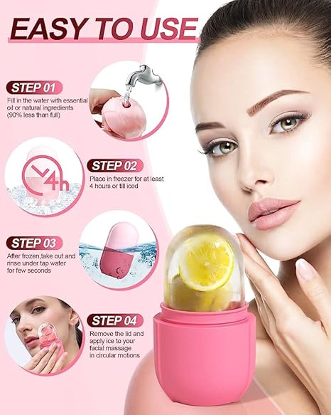 Silicone Ice Facial Roller – Reusable Beauty Ice Roller for Face, Eyes & Neck