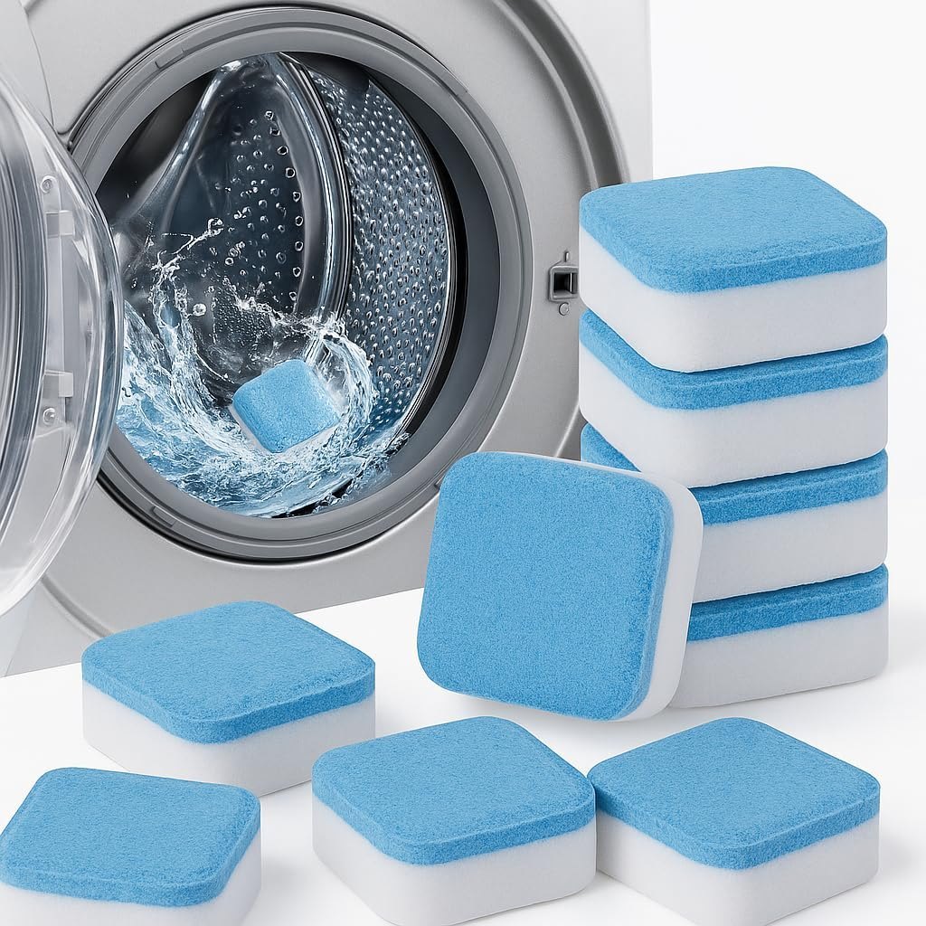 Washing Machine Cleaner Tablets – Deep Cleaning & Odor Removal Tablets for Front & Top Load Washers